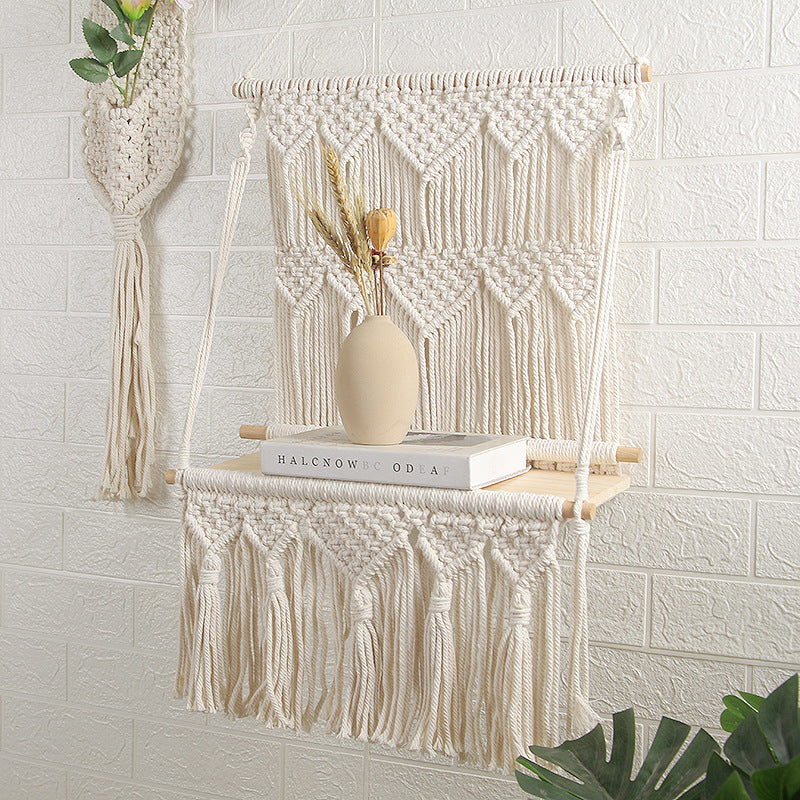 Hand-Woven Tapestry Shelf Wall Storage Decoration