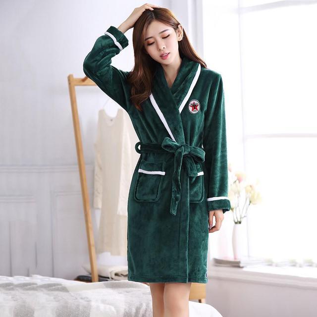Winter Flannel Lovers Robe Gown