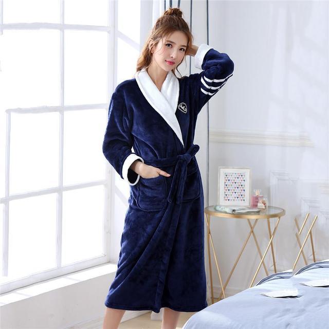 Winter Flannel Lovers Robe Gown
